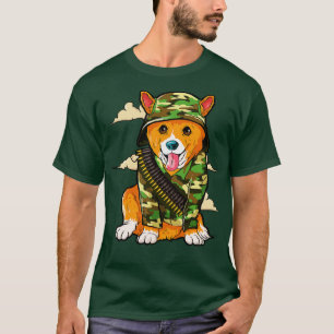 Military Corgi Dog T-Shirt