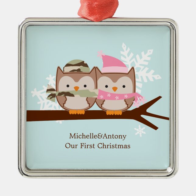 Military Couple Christmas Ornaments (Front)