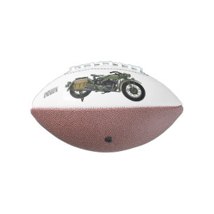Military cruiser motorcycle cartoon illustration football
