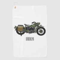 Military cruiser motorcycle cartoon illustration