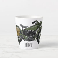 Military cruiser motorcycle cartoon illustration