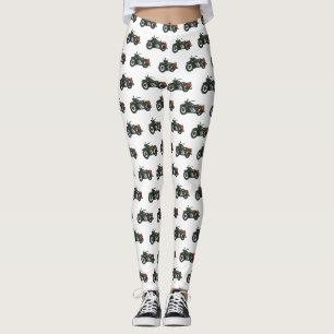 Military cruiser motorcycle cartoon illustration leggings