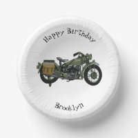 Military cruiser motorcycle cartoon illustration