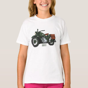 Military cruiser motorcycle cartoon illustration  T-Shirt