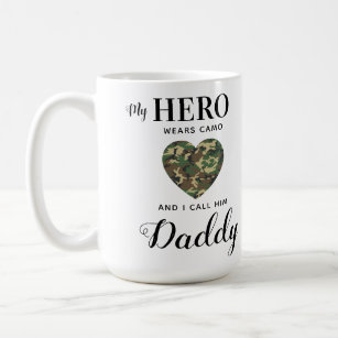 Military Dad My Hero Wears Camo Fathers Day Photo Coffee Mug