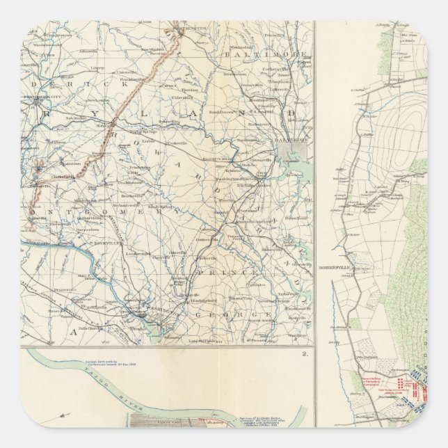 Military depts of Wash, Penn, Annapolis, NE Va Square Sticker (Front)