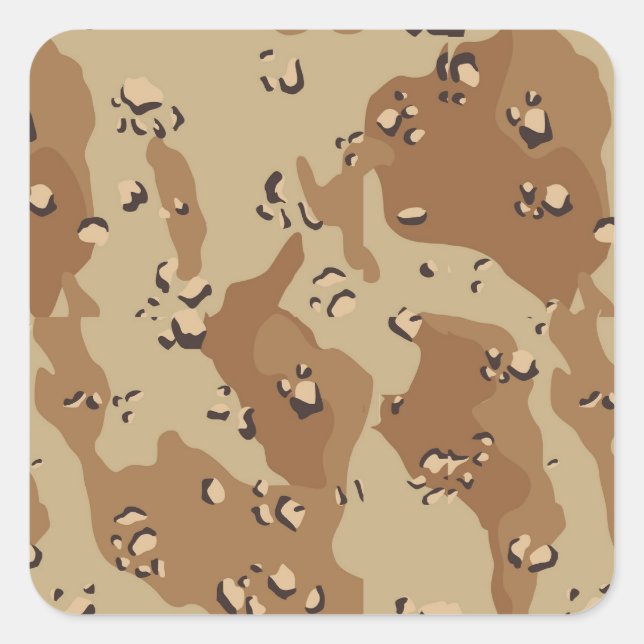 Military Desert Camouflage Background Square Sticker (Front)