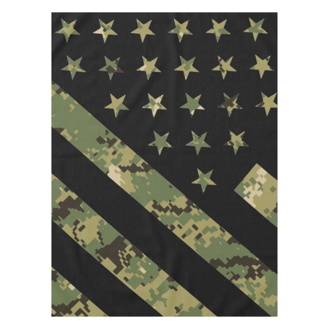 Military Digital Camouflage US Flag Tablecloth (Front)