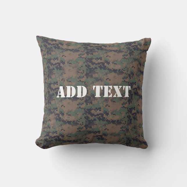 Military Digital Woodland Background Cushion (Front)