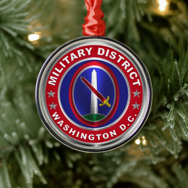 Military District Washington MDW Christmas  Metal Ornament (Tree)