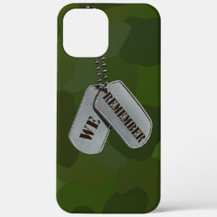 military dog tag on green camouflage iPhone 12 pro max case