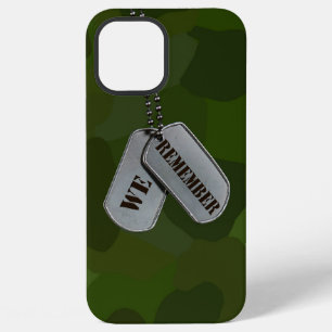military dog tag on green camouflage iPhone 12 pro max case