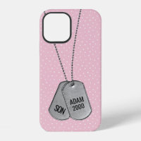 Military Dog Tags on Polka Dots Case-Mate iPhone C