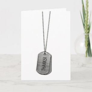 Military Dog Tags Thanks Thank You Card