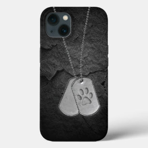 Military Dog Tags with Pawprint  iPhone 13 Case