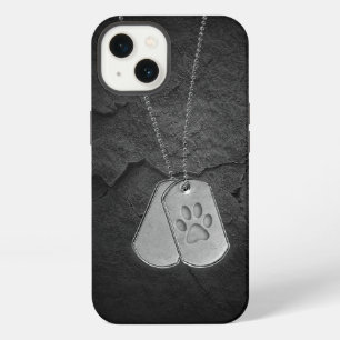 Military Dog Tags with Pawprint iPhone 13 Case