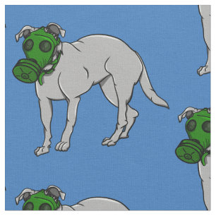 Military Dog Wearing A Canine Gas Mask Fabric