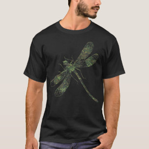Military Dragonfly Camo Print US Swarm Veteran Men T-Shirt