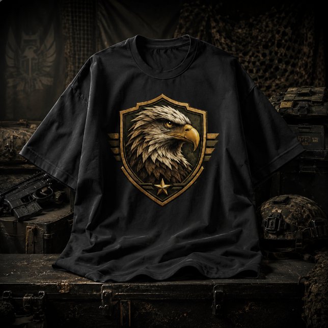 Military Eagle Crest Emblem Tri-Blend Shirt (Creator Uploaded)