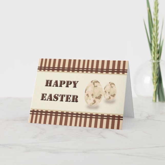 Military Easter Card with Camo Eggs (Front)
