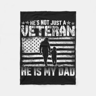 Military Family Veteran Support My Dad Us Veteran Fleece Blanket