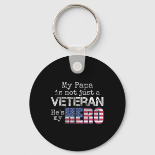 Military Family Veteran Support My Papa Us Veteran Key Ring