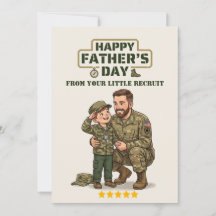 Military Father's Day Card Little Recruit