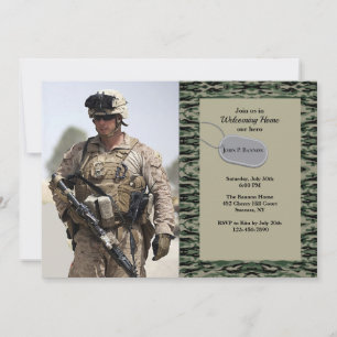 Military Fatigue Photo Invitation