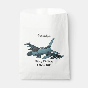 Military fighter jet plane cartoon favour bag