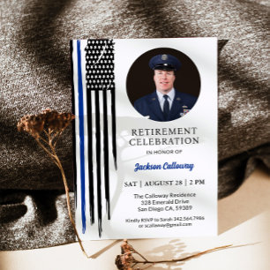 Military Flag, US Airforce Retirement Party Invitation
