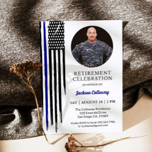 Military Flag, US Navy Retirement Party Invitation