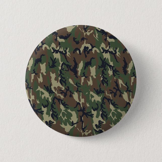 Military Forest Camouflage Background 6 Cm Round Badge (Front)