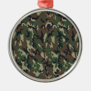 Military Forest Camouflage Background Metal Tree Decoration