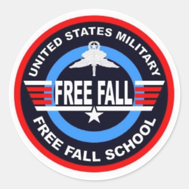 Military Free Fall School Classic Round Sticker (Front)