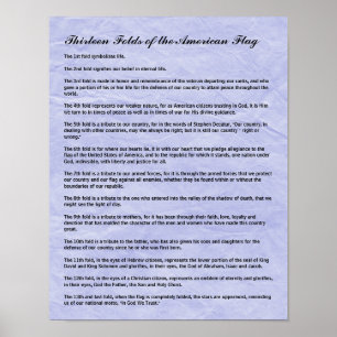 Military Funeral 13 Folds of the American Flag Poster