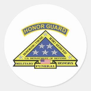MILITARY FUNERAL HONOR GUARD CLASSIC ROUND STICKER