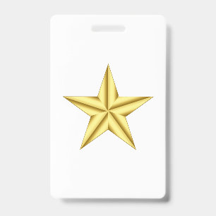 Military General Gold Star ID Badge