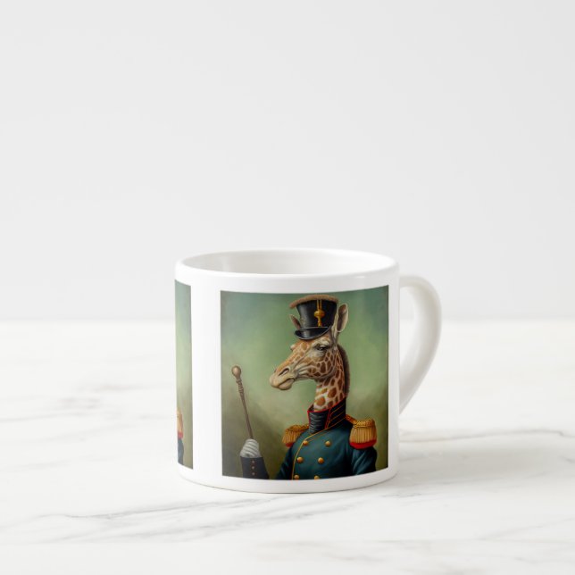 Military Giraffe Espresso Mug  (Front Right)