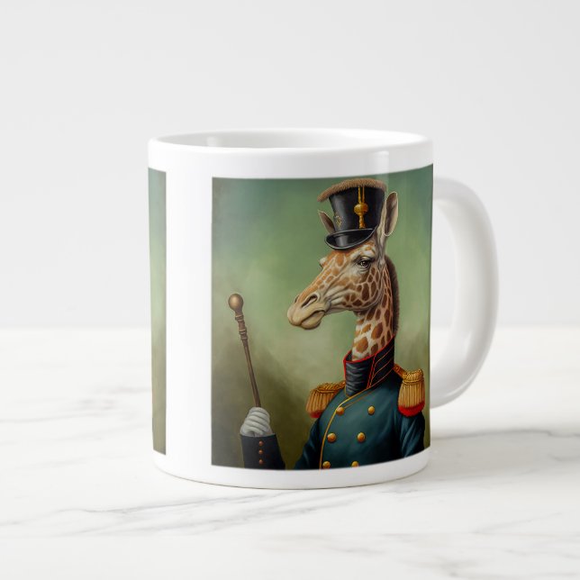 Military Giraffe Jumbo Mug  (Front Right)