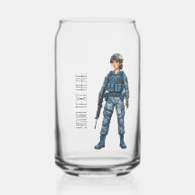 military girl editable text