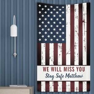 Military Going Away Party Patriotic American Flag Banner