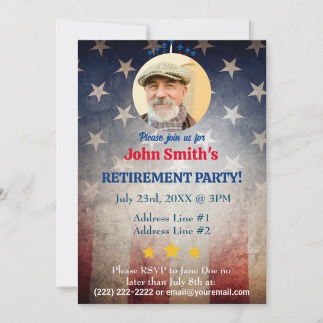 Military Going Away Party Patriotic American Flag  Invitation (Front)