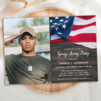 Military Going Away Party USA Flag Patriotic Photo