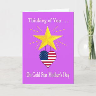 Military Gold Star Mother's Day Heart Card