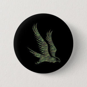 Military Goshawk Camo Print Raptor Bird Veteran 6 Cm Round Badge
