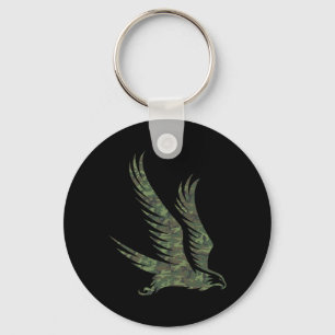 Military Goshawk Camo Print Raptor Bird Veteran Key Ring
