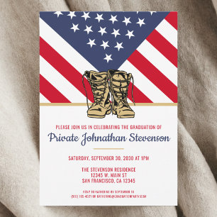Military Graduation Army Boot Camp Patriotic Invitation
