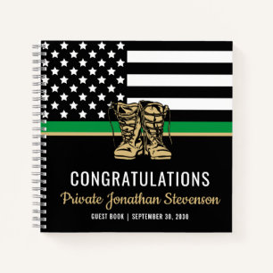Military Graduation Green Flag Army Guest Book