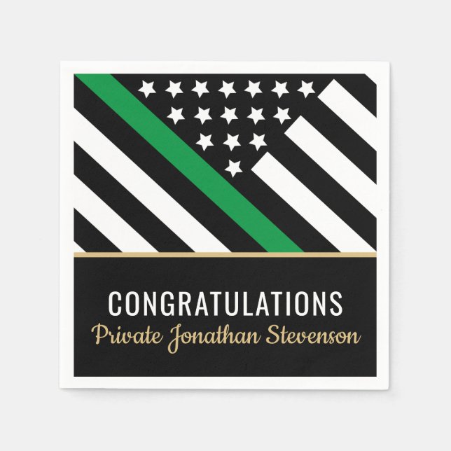 Military Graduation Party Army Patriotic Napkin (Front)