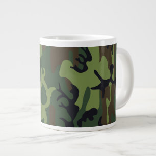 Military Green Camouflage Large Coffee Mug